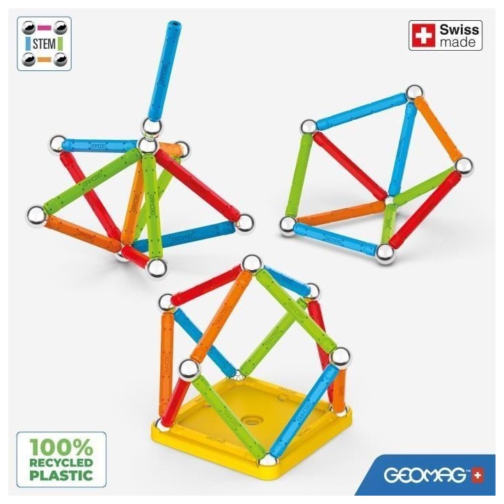 Jeu de construction magnétique - GEOMAG - Supercolor - 25 pieces - Magnétique - Des 3 ans Jeu de construction magnétique - GEOMAG - Supercolor - 25 pieces - Magnétique - Des 3 ans