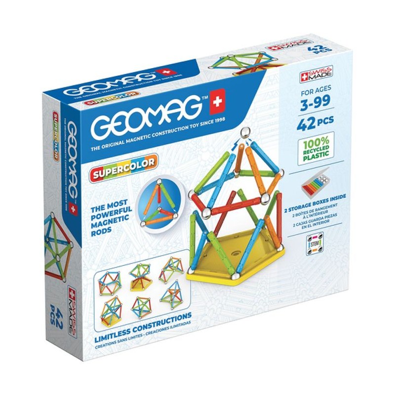 Geomag Super Color Recycled 42 pieces multicolores Geomag Super Color Recycled 42 pieces multicolores