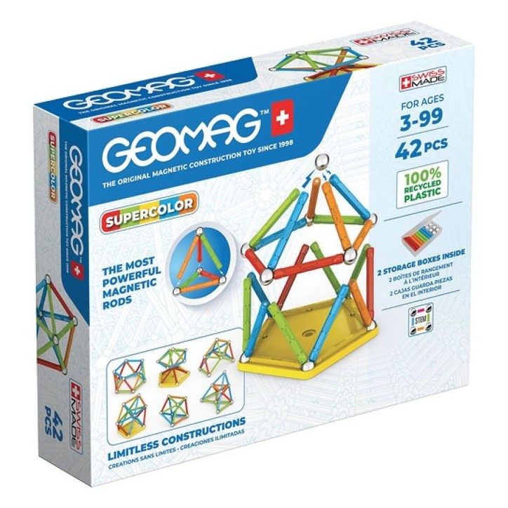 Geomag Super Color Recycled 42 pieces multicolores Geomag Super Color Recycled 42 pieces multicolores