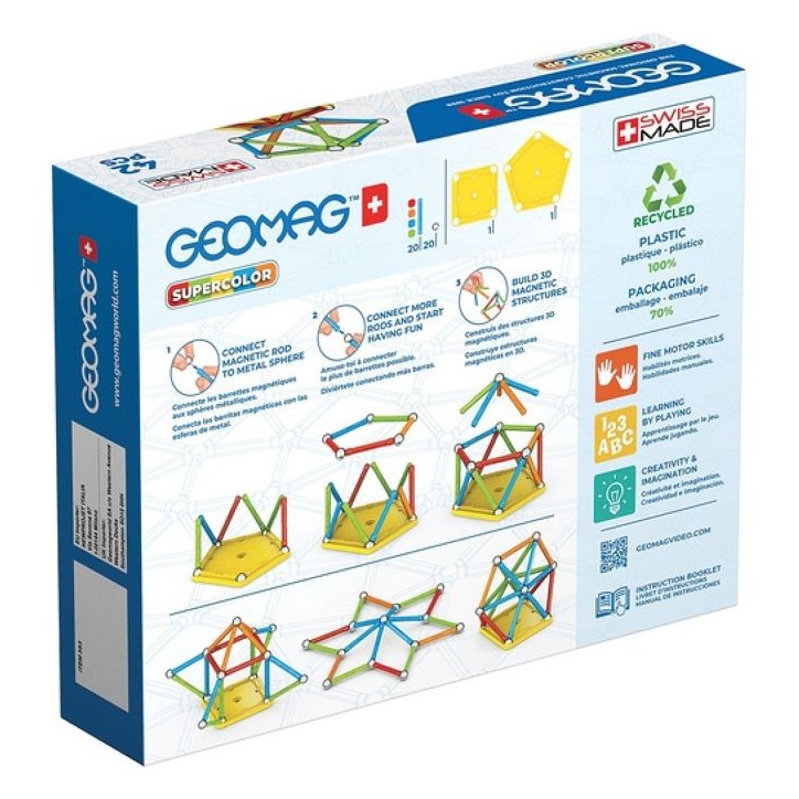Geomag Super Color Recycled 42 pieces multicolores Geomag Super Color Recycled 42 pieces multicolores