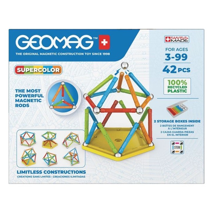 Geomag Super Color Recycled 42 pieces multicolores Geomag Super Color Recycled 42 pieces multicolores