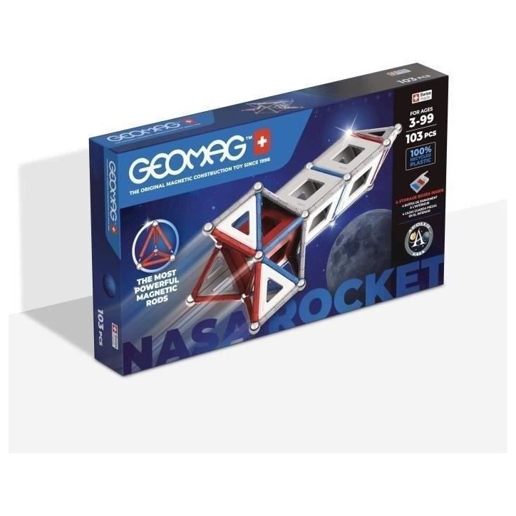 Jeu de construction magnétique - GEOMAG - Classic Panels - Fusée NASA - 103 pieces - Magnétique - Des 3 ans Jeu de construction magnétique - GEOMAG - Classic Panels - Fusée NASA - 103 pieces - Magnétique - Des 3 ans
