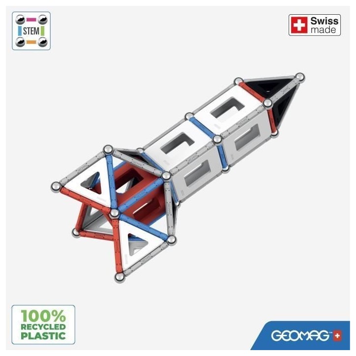 Jeu de construction magnétique - GEOMAG - Classic Panels - Fusée NASA - 103 pieces - Magnétique - Des 3 ans Jeu de construction magnétique - GEOMAG - Classic Panels - Fusée NASA - 103 pieces - Magnétique - Des 3 ans