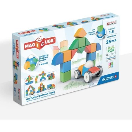 Blocs magnétiques - GEOMAG - Mon petit monde en formes - 25 pieces -