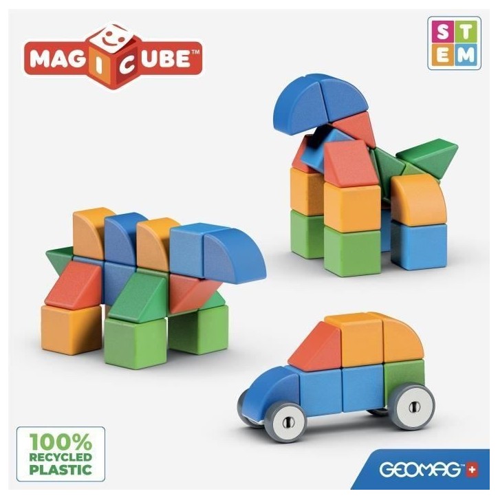 Blocs magnétiques - GEOMAG - Mon petit monde en formes - 25 pieces - Éducatif - Plastique recyclé - Des 12 mois Blocs magnétiques - GEOMAG - Mon petit monde en formes - 25 pieces - Éducatif - Plastique recyclé - Des 12 mois