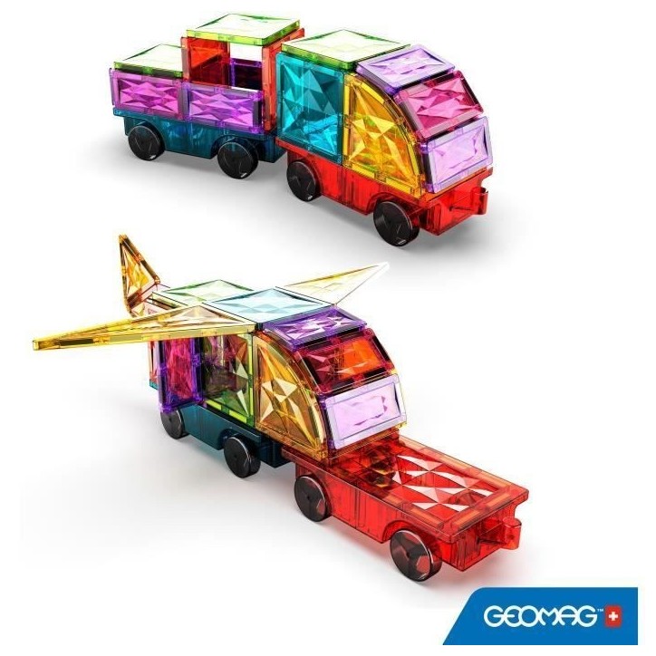 Tuiles magnétiques - GEOMAG - Tiles Gems Vehicles - 24 pieces - Effet cristal - Des 3 ans Tuiles magnétiques - GEOMAG - Tiles Gems Vehicles - 24 pieces - Effet cristal - Des 3 ans