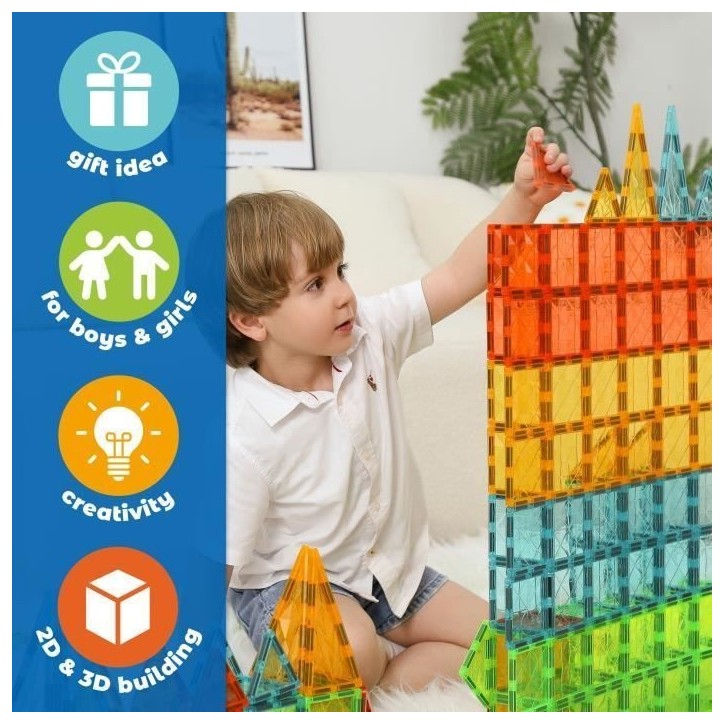 Tuiles magnétiques - GEOMAG - Tiles Gems Vehicles - 24 pieces - Effet cristal - Des 3 ans Tuiles magnétiques - GEOMAG - Tiles Gems Vehicles - 24 pieces - Effet cristal - Des 3 ans