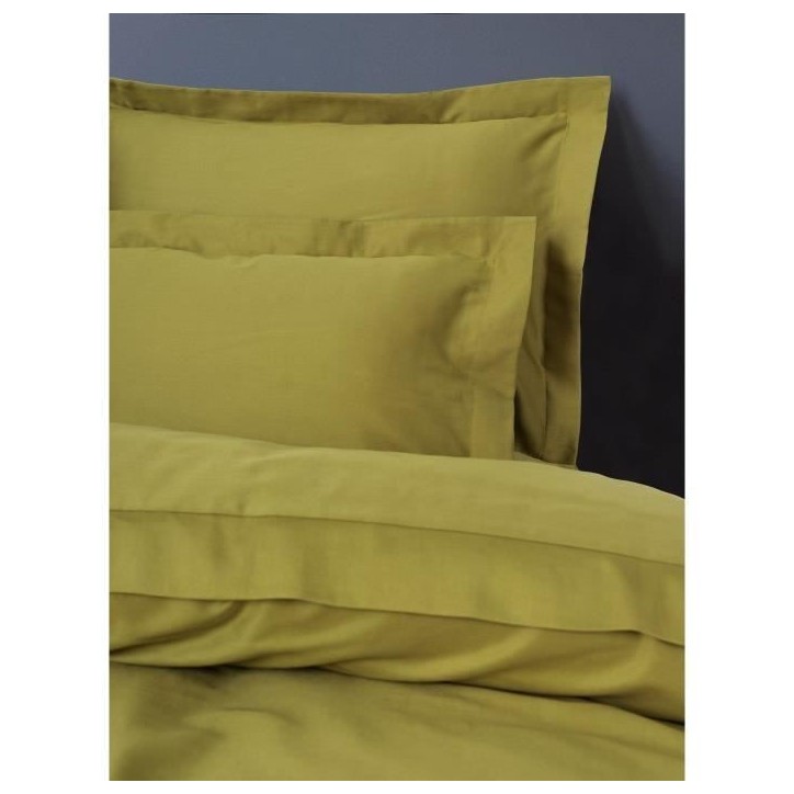 Parure de lit - 1 housse de couette 220 x 240 cm + 2 taies d'oreiller 60 x 60 cm - Satiné 100% coton - Vert
