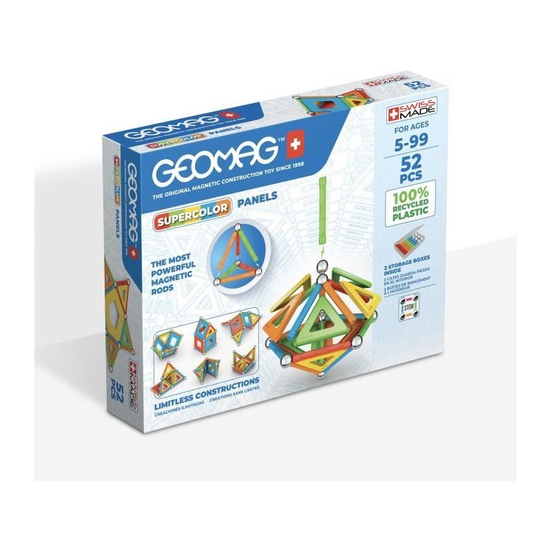 Jeu de construction magnétique - GEOMAG - Supercolor Panels Recycled Jeu de construction magnétique - GEOMAG - Supercolor Panels Recycled