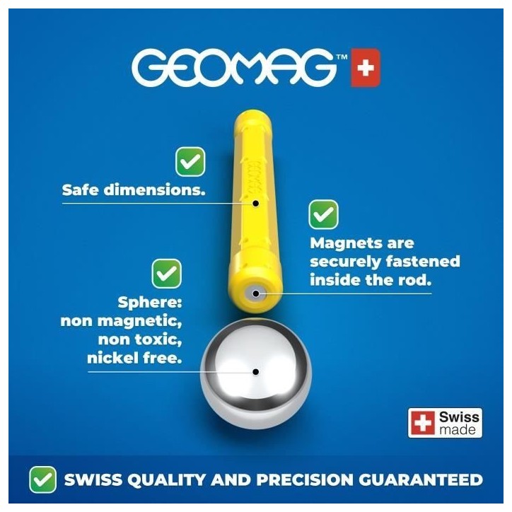 Jeu de construction magnétique - GEOMAG - Supercolor Panels Recycled 52 pieces - Jouet éducatif - 3D - Durable