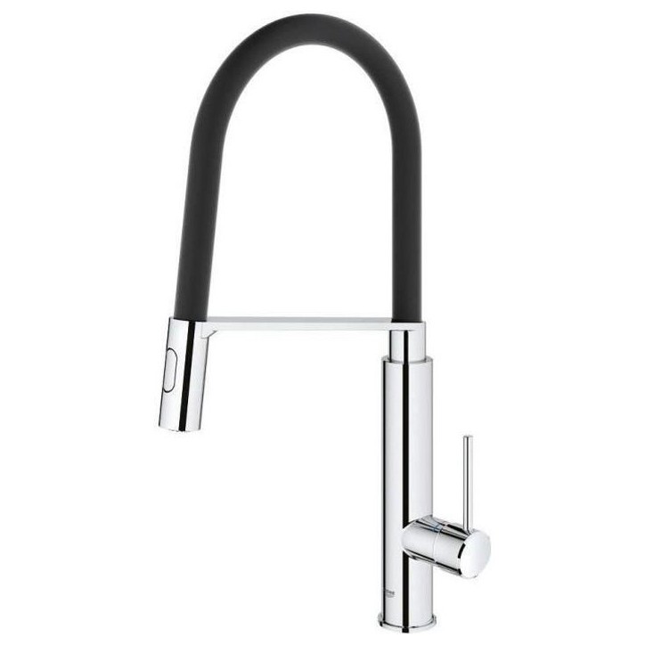 GROHE Mitigeur évier Concetto 31491000 - Bec orientable professionnel - Rotation 360° - Limiteur de température et de débit