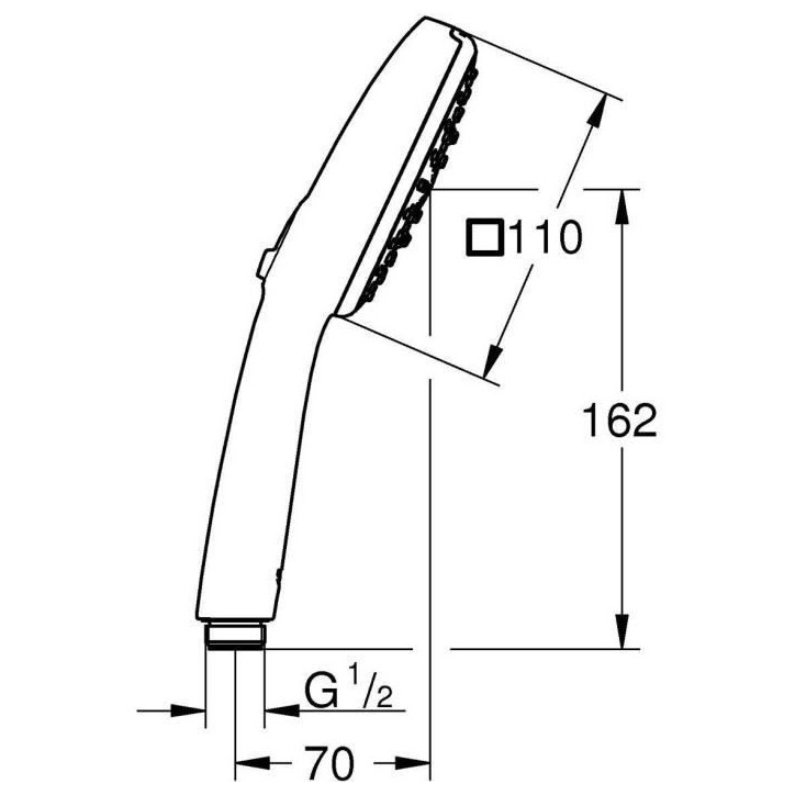Pommeau de douche - GROHE Vitalio Comfort 110 26092001 - 3 jets (Pluie/Stimulant/Massage) - Sélection facile -Economie d'eau -C Pommeau de douche - GROHE Vitalio Comfort 110 26092001 - 3 jets (Pluie/Stimulant/Massage) - Sélection facile -Economie d'eau -C