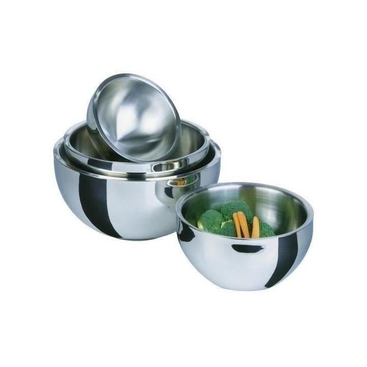 Saladier isotherme - GSW - 30 cm - Acier inoxydable - 5,50 L - Couvercle étanche - Double paroi