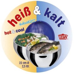 Saladier isotherme - GSW - 30 cm - Acier inoxydable - 5,50 L - Couverc