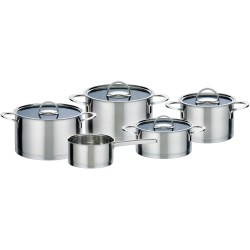 GSW Elegance - Batterie de cuisine 9 pieces en acier inoxydable - Tous