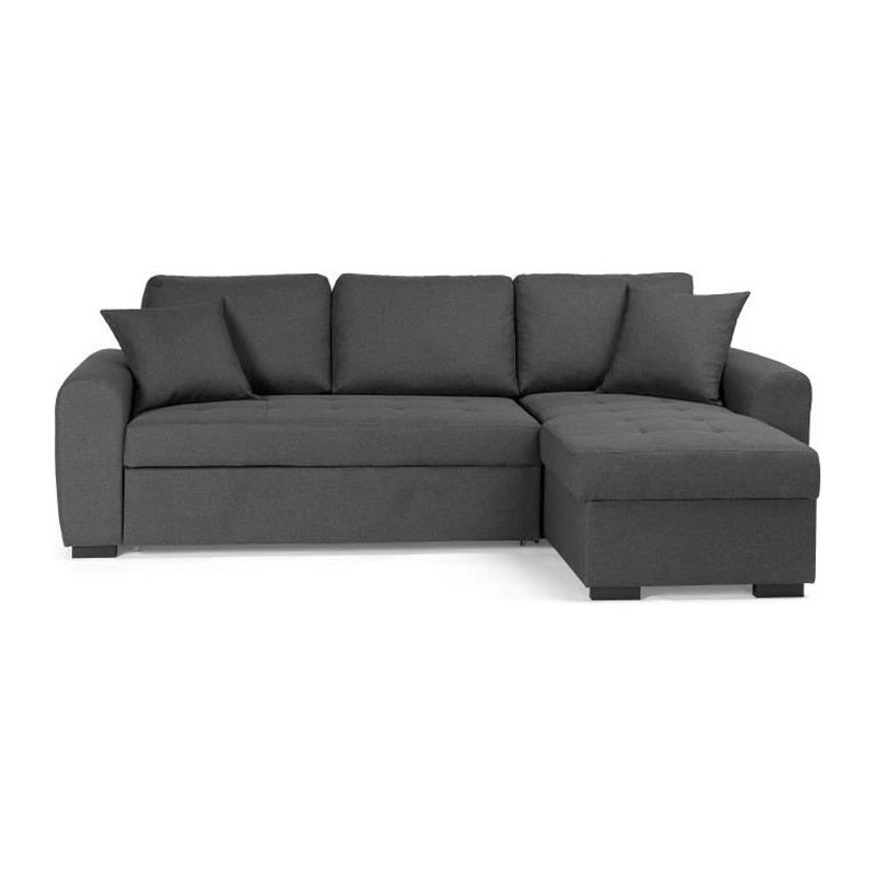 Canapé d'angle convertible réversible 4 places - Tissu gris - L 244