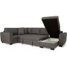 Canapé d'angle panoramique convertible réversible - Tissu Gris - L 3 Canapé d'angle panoramique convertible réversible - Tissu Gris - L 3