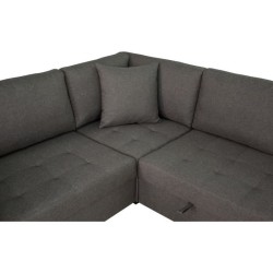 Canapé d'angle panoramique convertible réversible - Tissu Gris - L 3