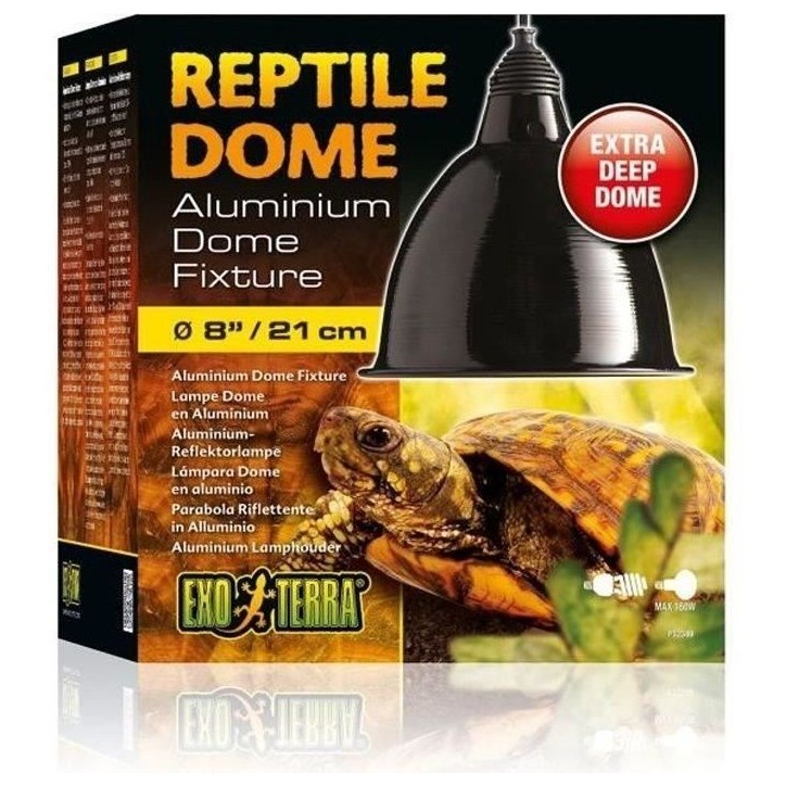 Exoterra Dome Fixture Eclairage en aluminium pour Reptile/Amphibien Taille Large 21 cm Exoterra Dome Fixture Eclairage en aluminium pour Reptile/Amphibien Taille Large 21 cm