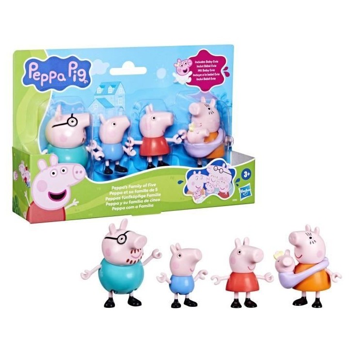 Peppa Pig Peppa et sa famille de 5, coffret de figurines, jouets préscolaires pour filles et garçons, des 3 ans Peppa Pig Peppa et sa famille de 5, coffret de figurines, jouets préscolaires pour filles et garçons, des 3 ans
