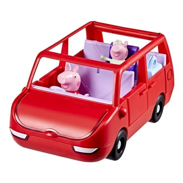 Peppa Pig La grande voiture familiale, coffret avec véhicule et 2 figurines, a partir de 3 ans