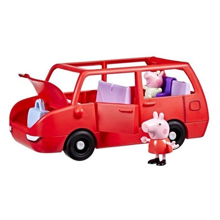 Peppa Pig La grande voiture familiale, coffret avec véhicule et 2 figurines, a partir de 3 ans
