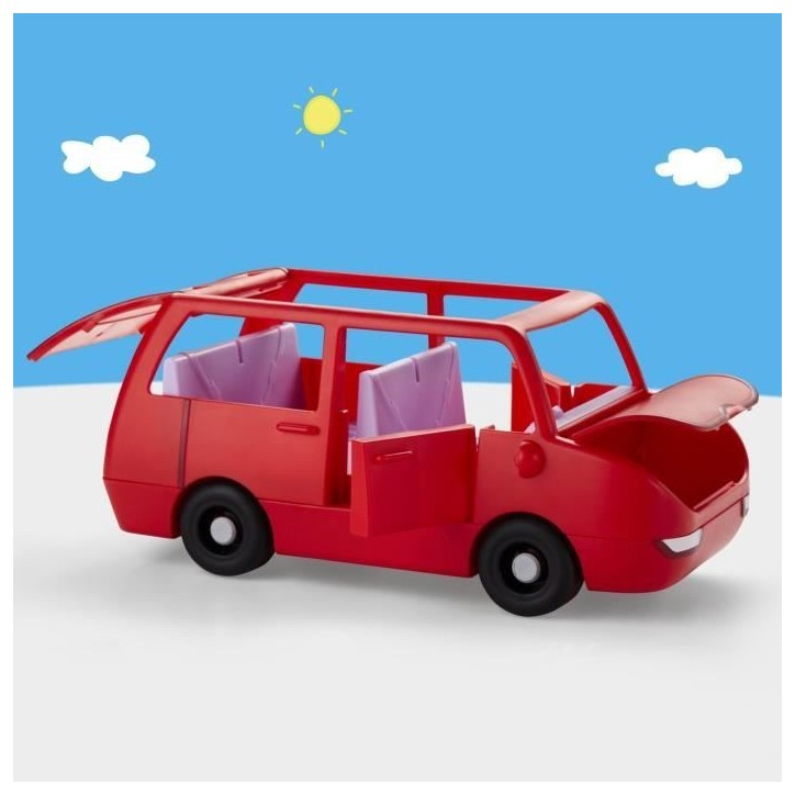 Peppa Pig La grande voiture familiale, coffret avec véhicule et 2 figurines, a partir de 3 ans