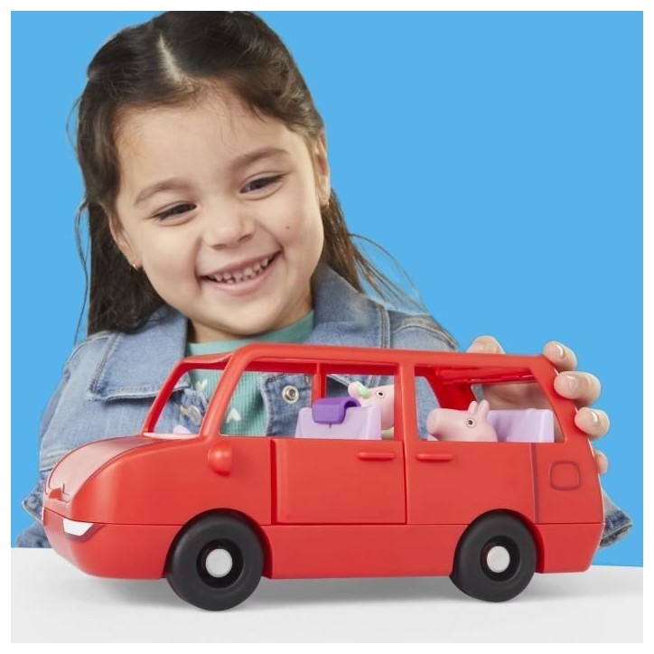 Peppa Pig La grande voiture familiale, coffret avec véhicule et 2 figurines, a partir de 3 ans