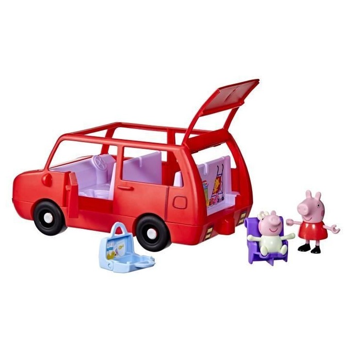 Peppa Pig La grande voiture familiale, coffret avec véhicule et 2 figurines, a partir de 3 ans