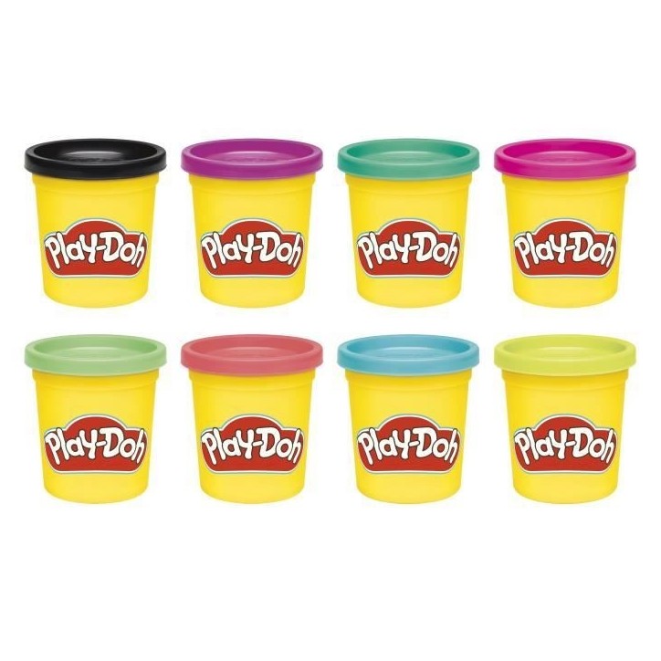 Play-Doh 8 pots couleurs vives, pots de pâte a modeler de 85 g