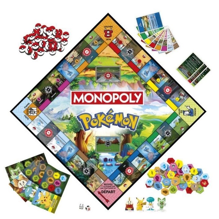 Monopoly Pokémon, jeu de société de plateau, 2 a 4 joueurs, jeux pour enfants et fans de Pokémon, env. 45 minutes, des 8 