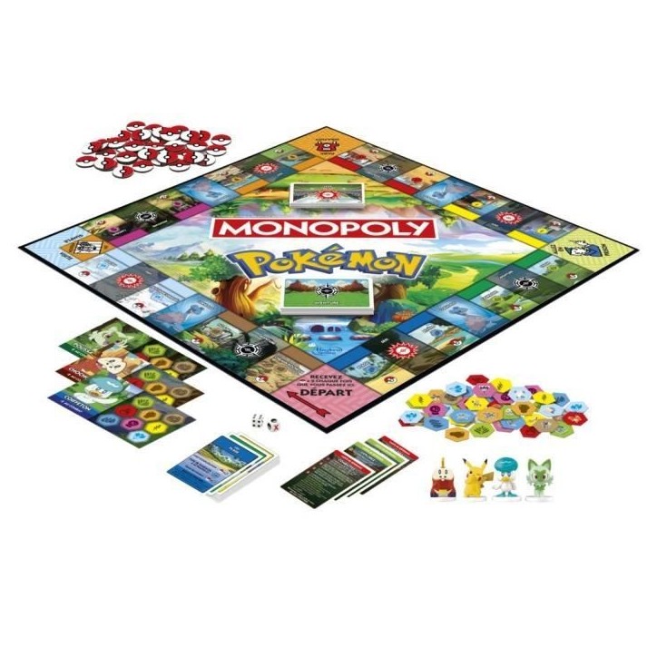 Monopoly Pokémon, jeu de société de plateau, 2 a 4 joueurs, jeux pour enfants et fans de Pokémon, env. 45 minutes, des 8 
