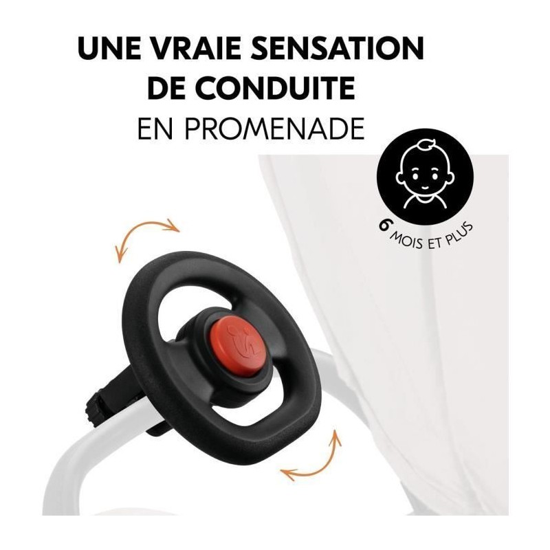 Volant pour poussette - HAUCK - Avec Klaxon - Des 6 mois - Noir