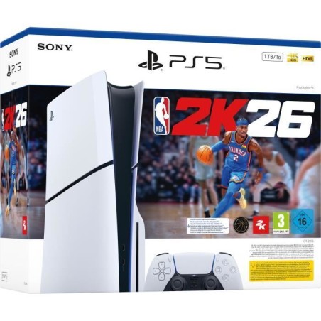 Pack PS5 Standard : Console PlayStation 5 (modele Slim) + NBA 2K26 (co