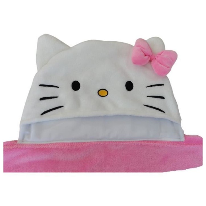 Plaid polaire a capuche 3D - HELLO KITTY - Rose - 120 x 150 cm Plaid polaire a capuche 3D - HELLO KITTY - Rose - 120 x 150 cm