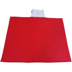 Plaid polaire a capuche 3D - HELLO KITTY - Rouge - 120 x 150 cm