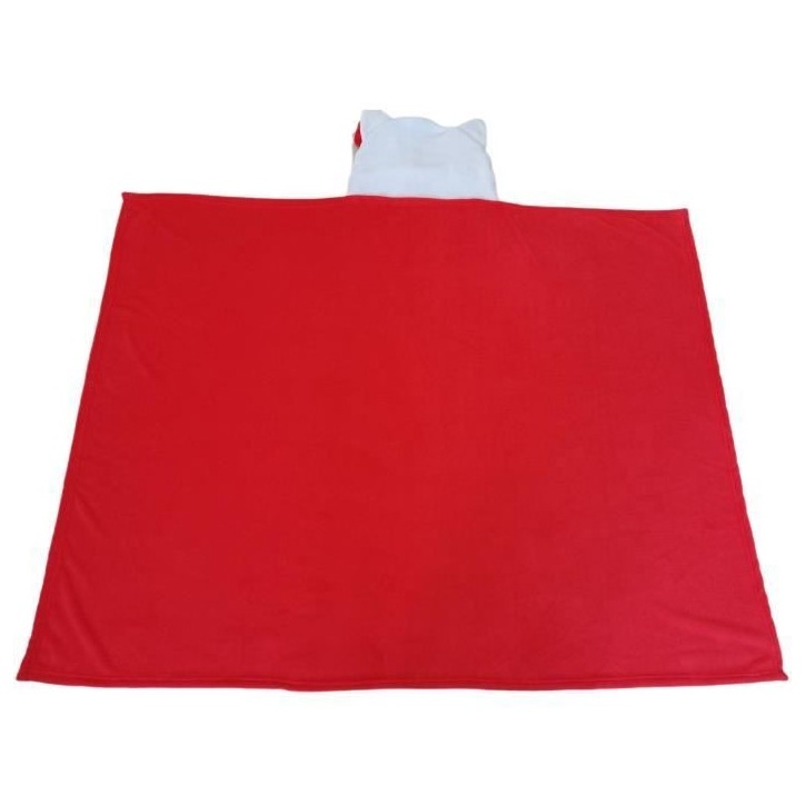 Plaid polaire a capuche 3D - HELLO KITTY - Rouge - 120 x 150 cm Plaid polaire a capuche 3D - HELLO KITTY - Rouge - 120 x 150 cm
