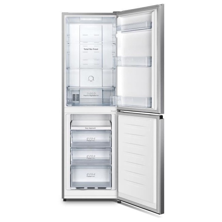 Réfrigérateur combiné - HISENSE - RB327N4ADD - 2 portes - 256 L - No Frost (Sans givre) - Argent - L 55 x 55,7 x H 182,4 cm