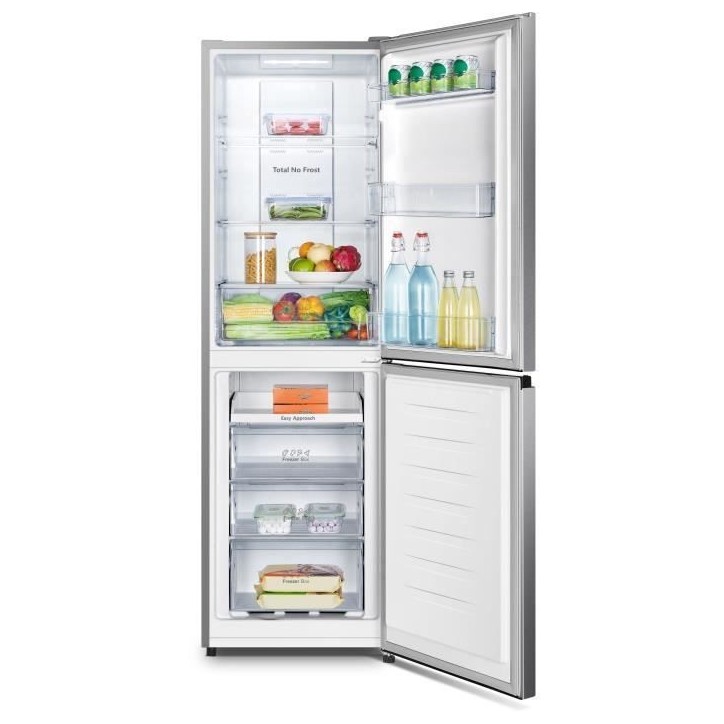 Réfrigérateur combiné - HISENSE - RB327N4ADD - 2 portes - 256 L - No Frost (Sans givre) - Argent - L 55 x 55,7 x H 182,4 cm