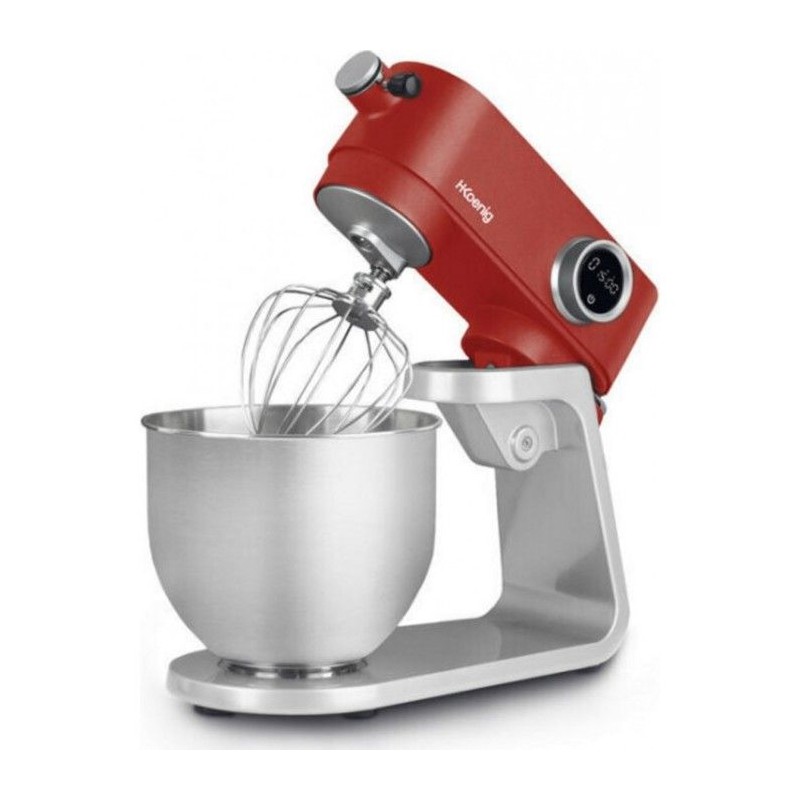 Robot pâtissier - HKoeNIG - KM124 - 5L - 8 vitesses - Rouge mat et ar