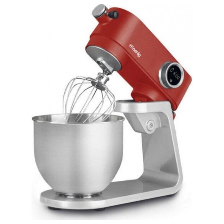 Robot pâtissier - HKoeNIG - KM124 - 5L - 8 vitesses - Rouge mat et argent