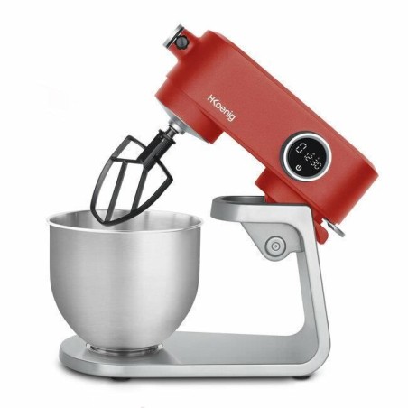Robot pâtissier - HKoeNIG - KM124 - 5L - 8 vitesses - Rouge mat et argent