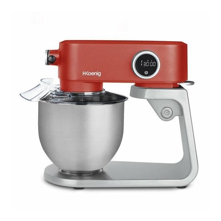 Robot pâtissier - HKoeNIG - KM124 - 5L - 8 vitesses - Rouge mat et argent