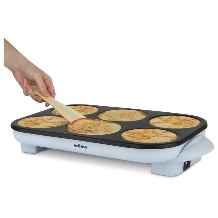Crepiere WEASY - GOO60 - Crepes et Pancakes - 6 emplacements - Revetement anti-adhésif - Température jusqu'a 240°C - 1500W Crepiere WEASY - GOO60 - Crepes et Pancakes - 6 emplacements - Revetement anti-adhésif - Température jusqu'a 240°C - 1500W