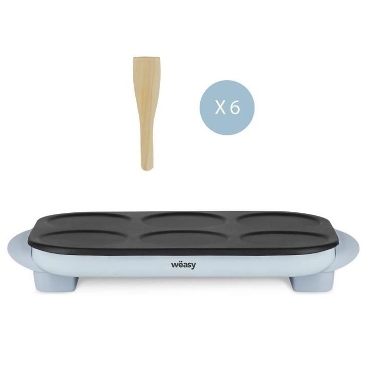 Crepiere WEASY - GOO60 - Crepes et Pancakes - 6 emplacements - Revetement anti-adhésif - Température jusqu'a 240°C - 1500W Crepiere WEASY - GOO60 - Crepes et Pancakes - 6 emplacements - Revetement anti-adhésif - Température jusqu'a 240°C - 1500W