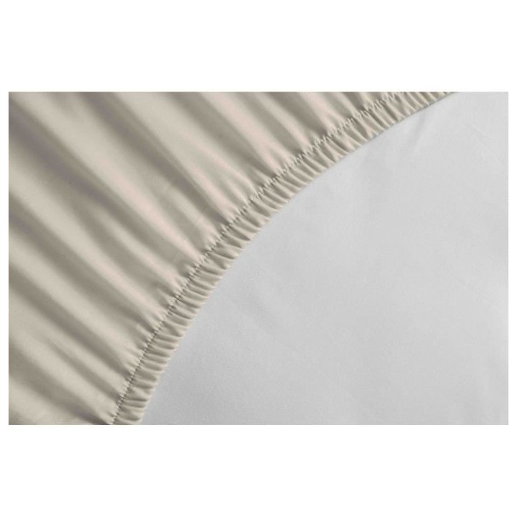 Drap housse - HOME LINGE PASSION - HP72114 - Microfibre 82 g - 160 x 200 cm - Bonnet 30 cm - Beige ivoire Drap housse - HOME LINGE PASSION - HP72114 - Microfibre 82 g - 160 x 200 cm - Bonnet 30 cm - Beige ivoire