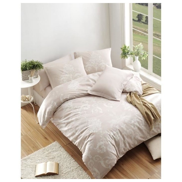 Parure de lit - 1 housse de couette 220 x 240 cm + 2 taies d'oreiller 60 x 60 cm - 65% coton, 35% polyester - Vison