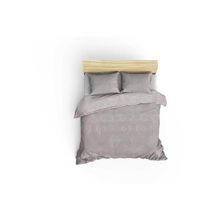 Parure de lit - 1 housse de couette 220 x 240 cm + 2 taies d'oreiller 60 x 60 cm - 65% coton, 35% polyester - Vison