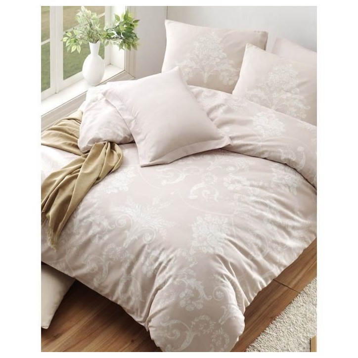 Parure de lit - 1 housse de couette 220 x 240 cm + 2 taies d'oreiller 60 x 60 cm - 65% coton, 35% polyester - Vison