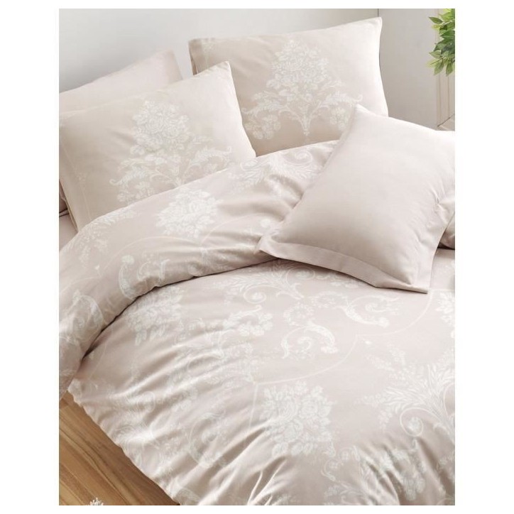 Parure de lit - 1 housse de couette 220 x 240 cm + 2 taies d'oreiller 60 x 60 cm - 65% coton, 35% polyester - Vison